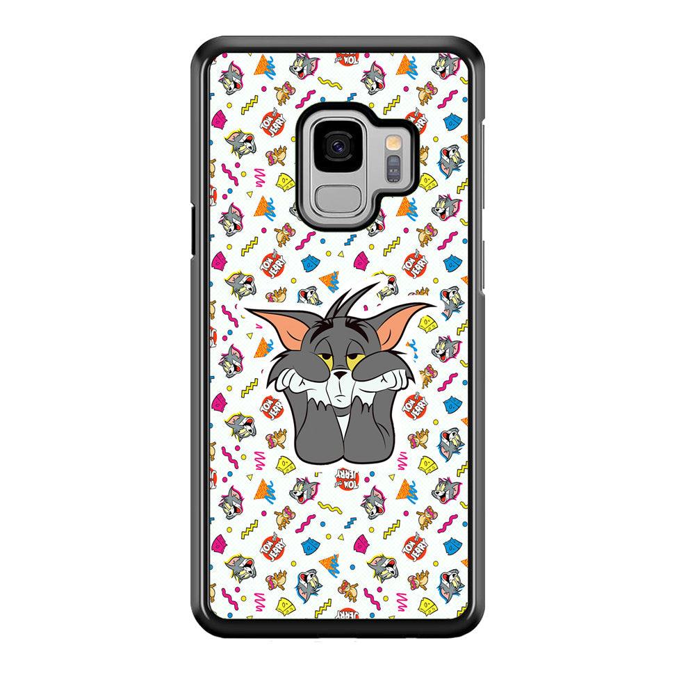 Tom and Jerry Bored Tom Samsung Galaxy S9 Case-Rubber Black (2D Case)-Oxvistore