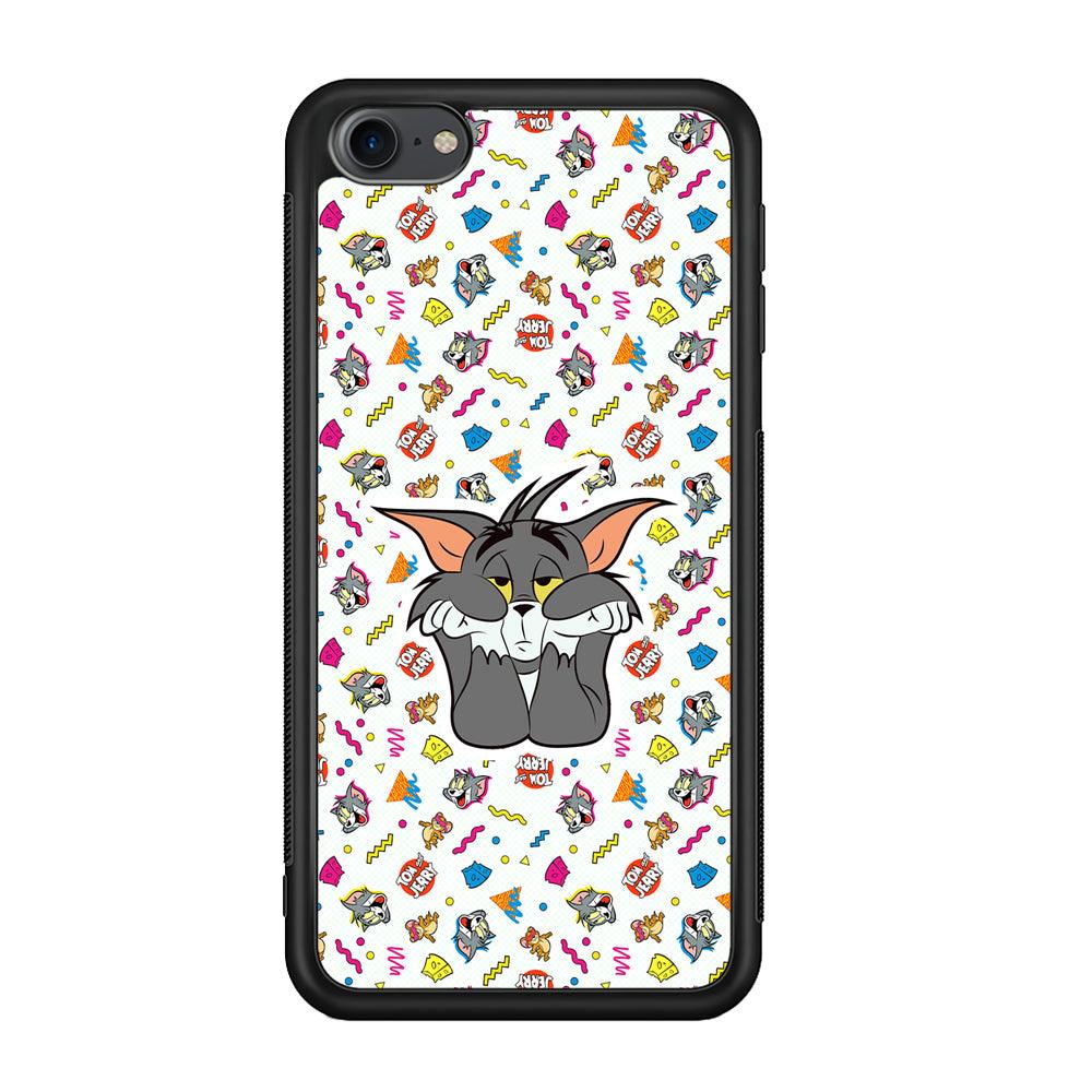 Tom and Jerry Bored Tom iPod Touch 6 Case-Rubber Black (2D Case)-Oxvistore