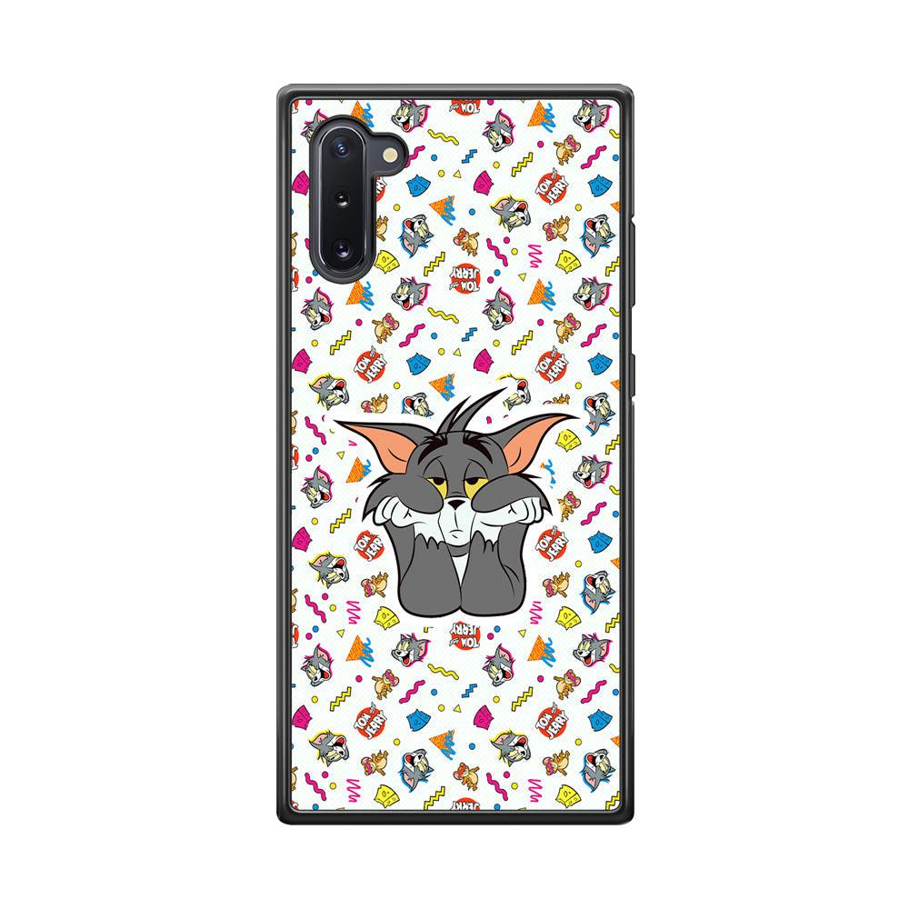 Tom and Jerry Bored Tom Samsung Galaxy Note 10 Case-Rubber Black (2D Case)-Oxvistore