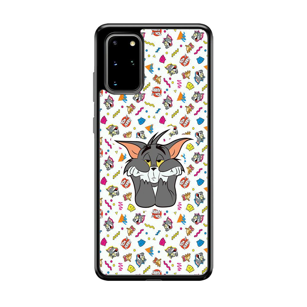 Tom and Jerry Bored Tom Samsung Galaxy S20 Plus Case-Rubber Black (2D Case)-Oxvistore