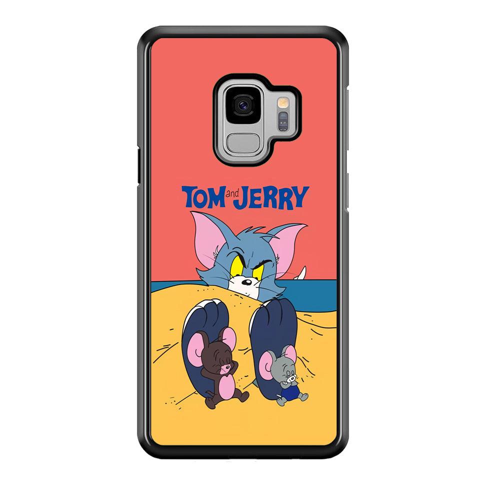Tom and Jerry Enjoy at The Beach Samsung Galaxy S9 Case-Rubber Black (2D Case)-Oxvistore