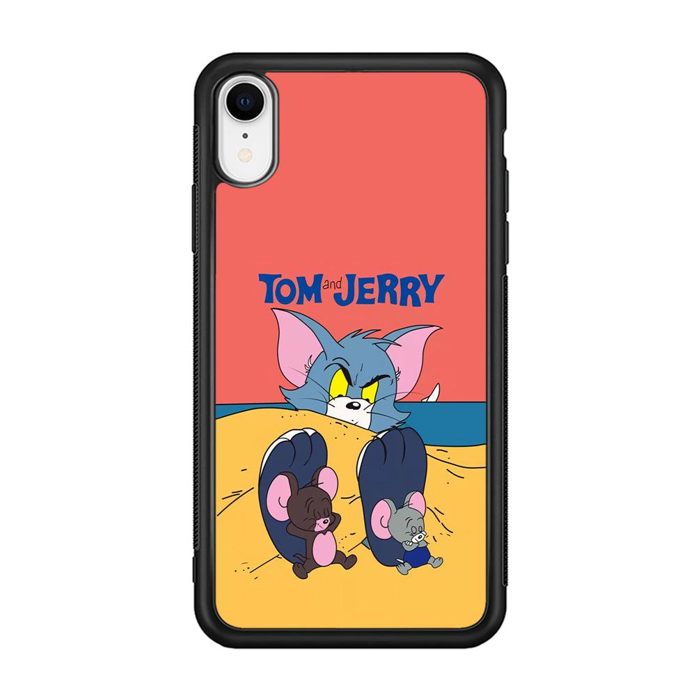 Tom and Jerry Enjoy at The Beach iPhone XR Case-Rubber Black (2D Case)-Oxvistore