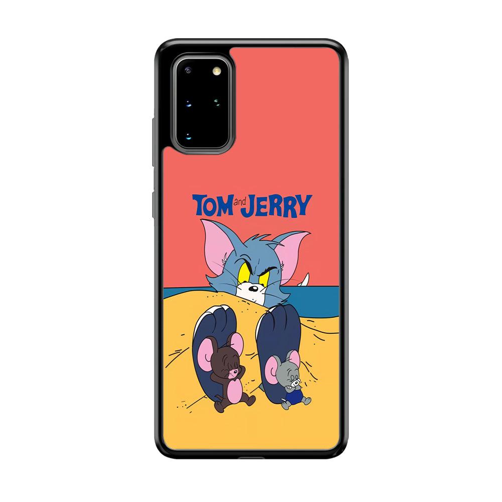 Tom and Jerry Enjoy at The Beach Samsung Galaxy S20 Plus Case-Rubber Black (2D Case)-Oxvistore