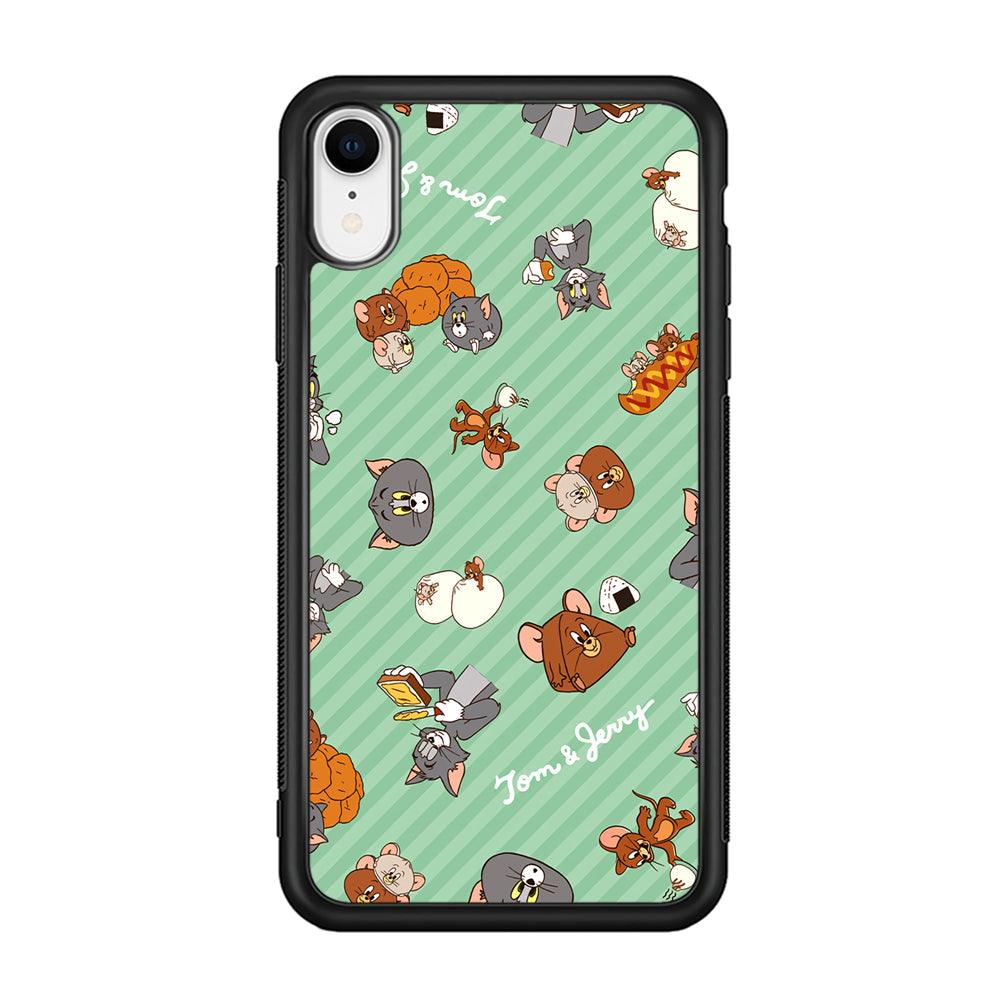 Tom and Jerry Food Imagination iPhone XR Case-Rubber Black (2D Case)-Oxvistore