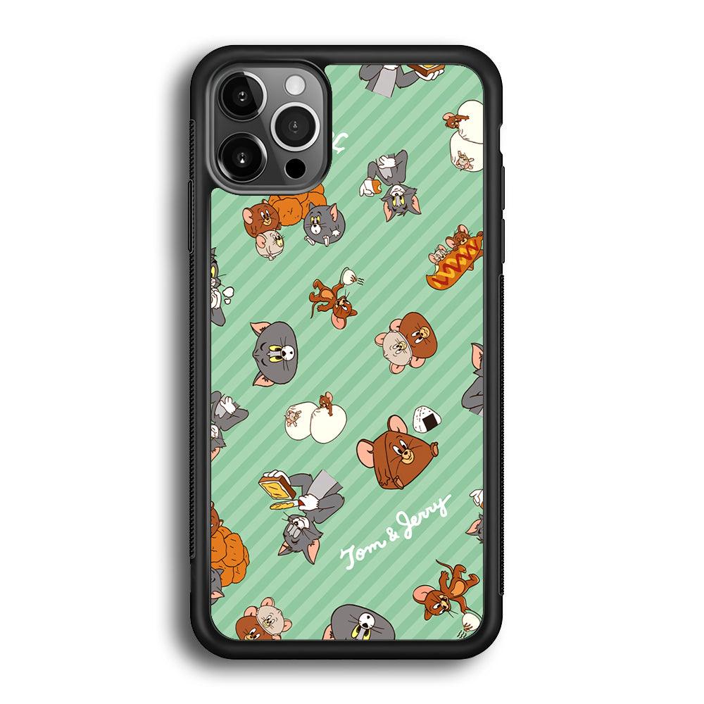 Tom and Jerry Food Imagination iPhone 12 Pro Max Case-Rubber Black (2D Case)-Oxvistore