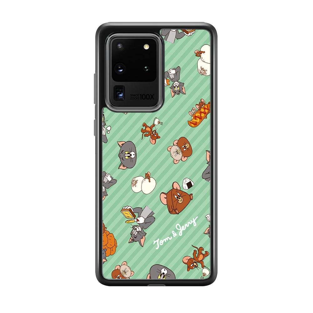 Tom and Jerry Food Imagination Samsung Galaxy S20 Ultra Case-Rubber Black (2D Case)-Oxvistore