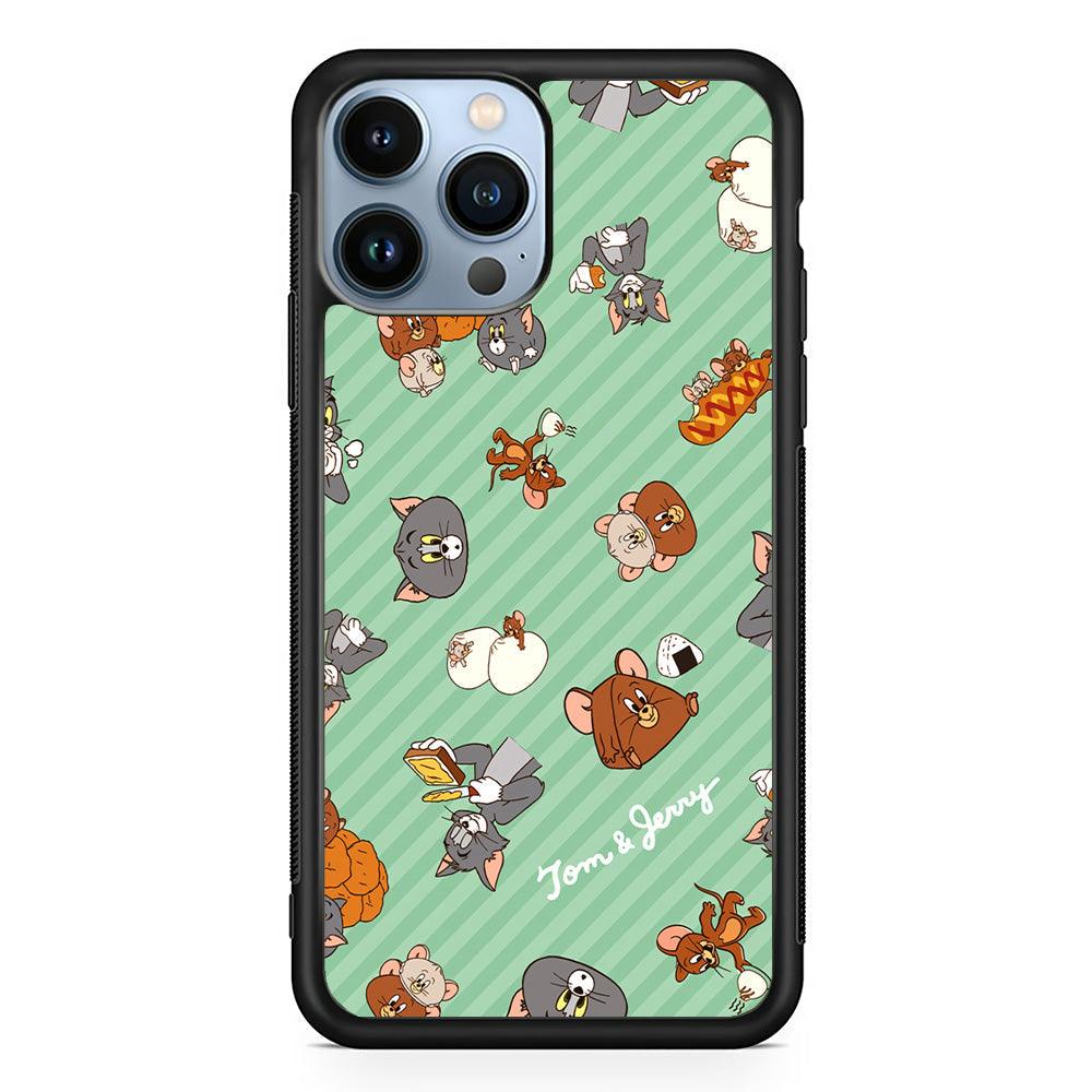 Tom and Jerry Food Imagination iPhone 13 Pro Case-Rubber Black (2D Case)-Oxvistore