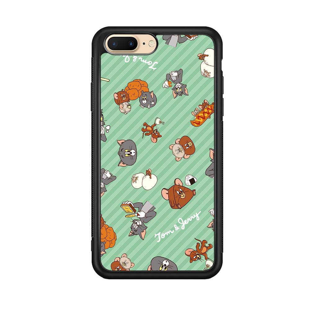 Tom and Jerry Food Imagination iPhone 8 Plus Case-Rubber Black (2D Case)-Oxvistore