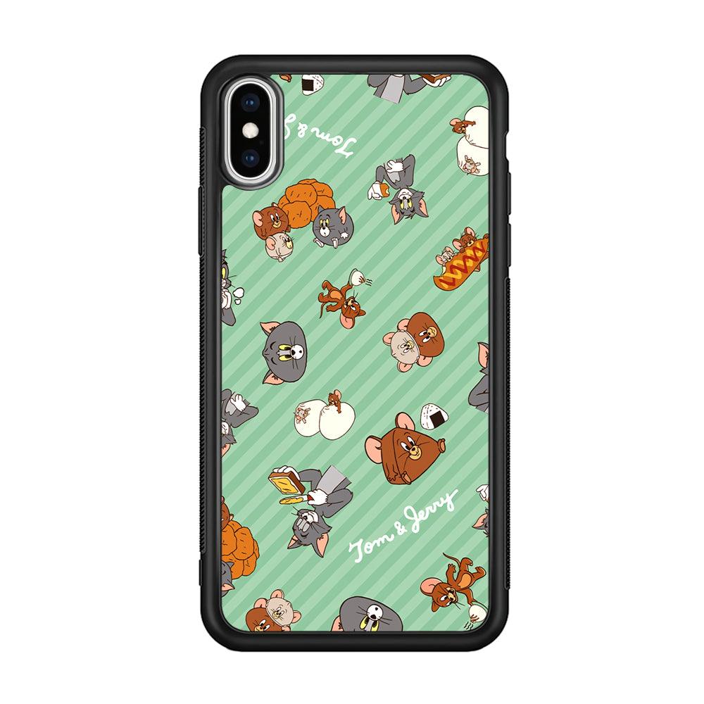 Tom and Jerry Food Imagination iPhone XS Case-Rubber Black (2D Case)-Oxvistore
