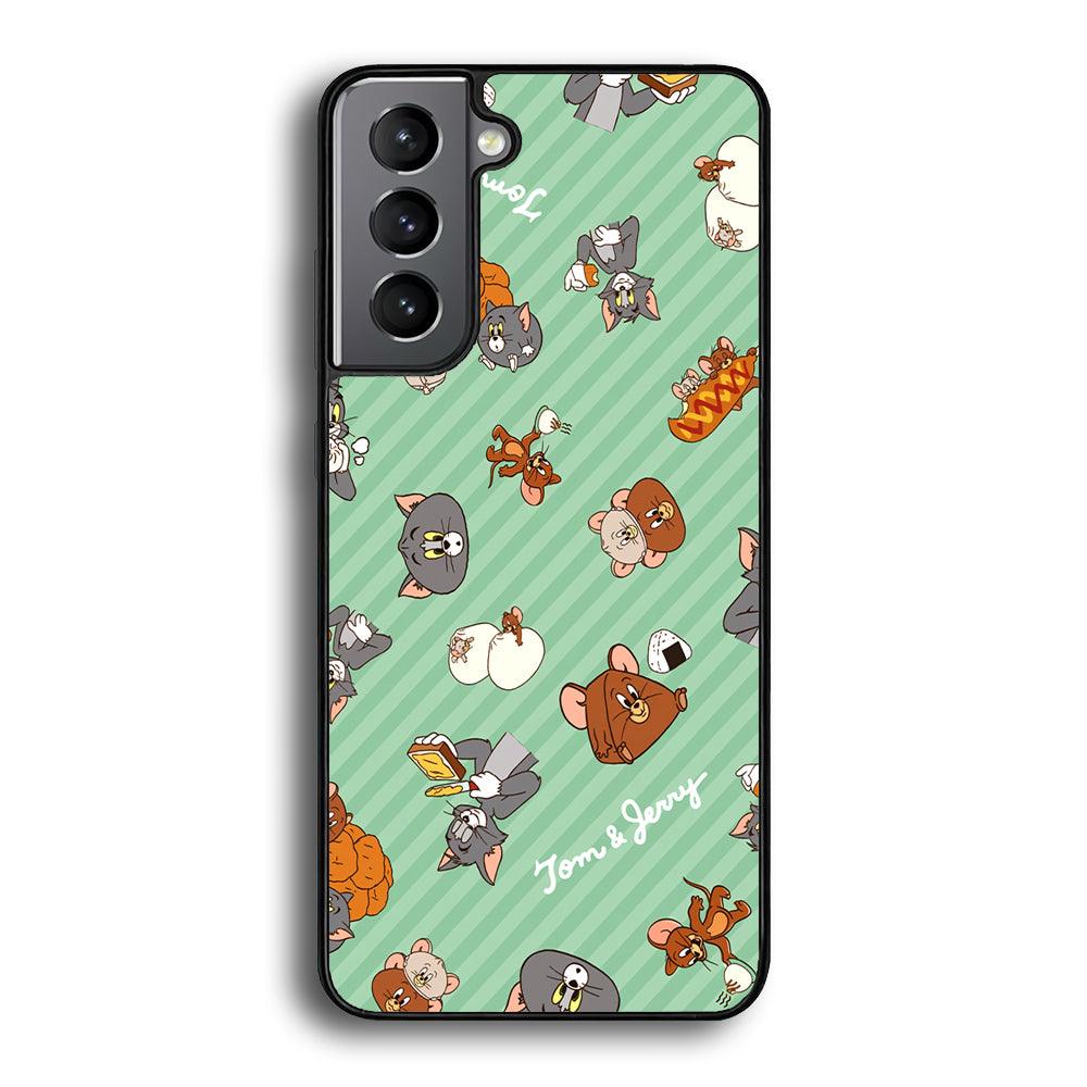 Tom and Jerry Food Imagination Samsung Galaxy S21 Case-Rubber Black (2D Case)-Oxvistore