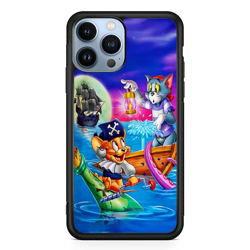 Tom and Jerry Pirates 2D Rubber Phone Case-Black-Oxvistore