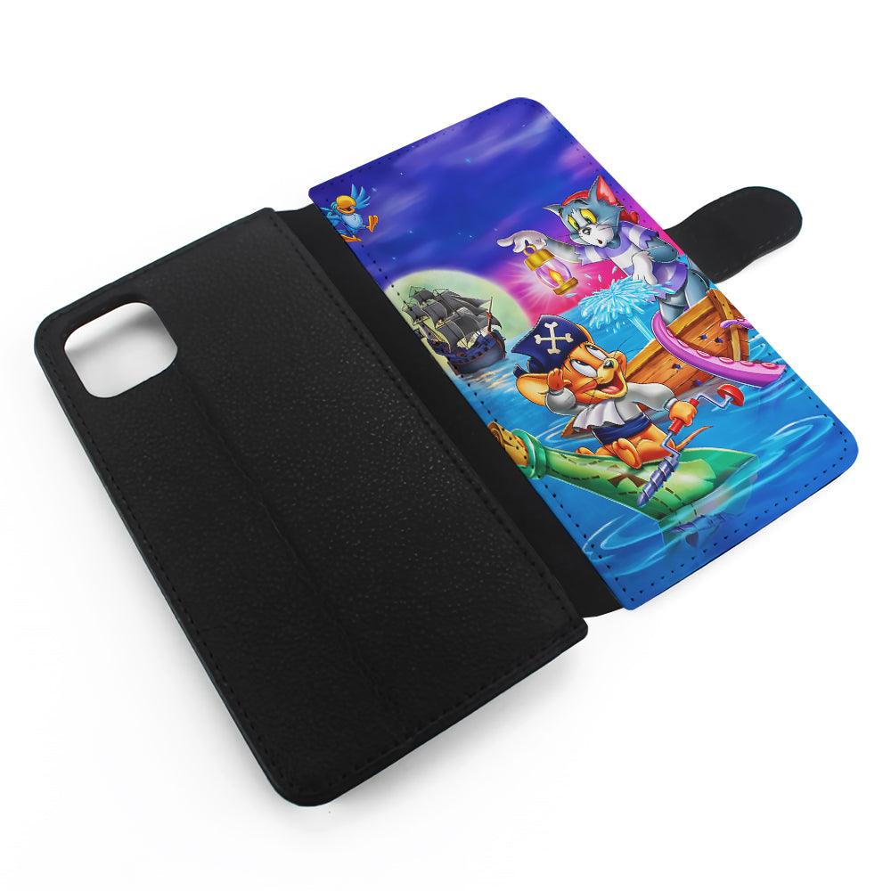 Tom and Jerry Pirates Flip Wallet Phone Case-Oxvistore
