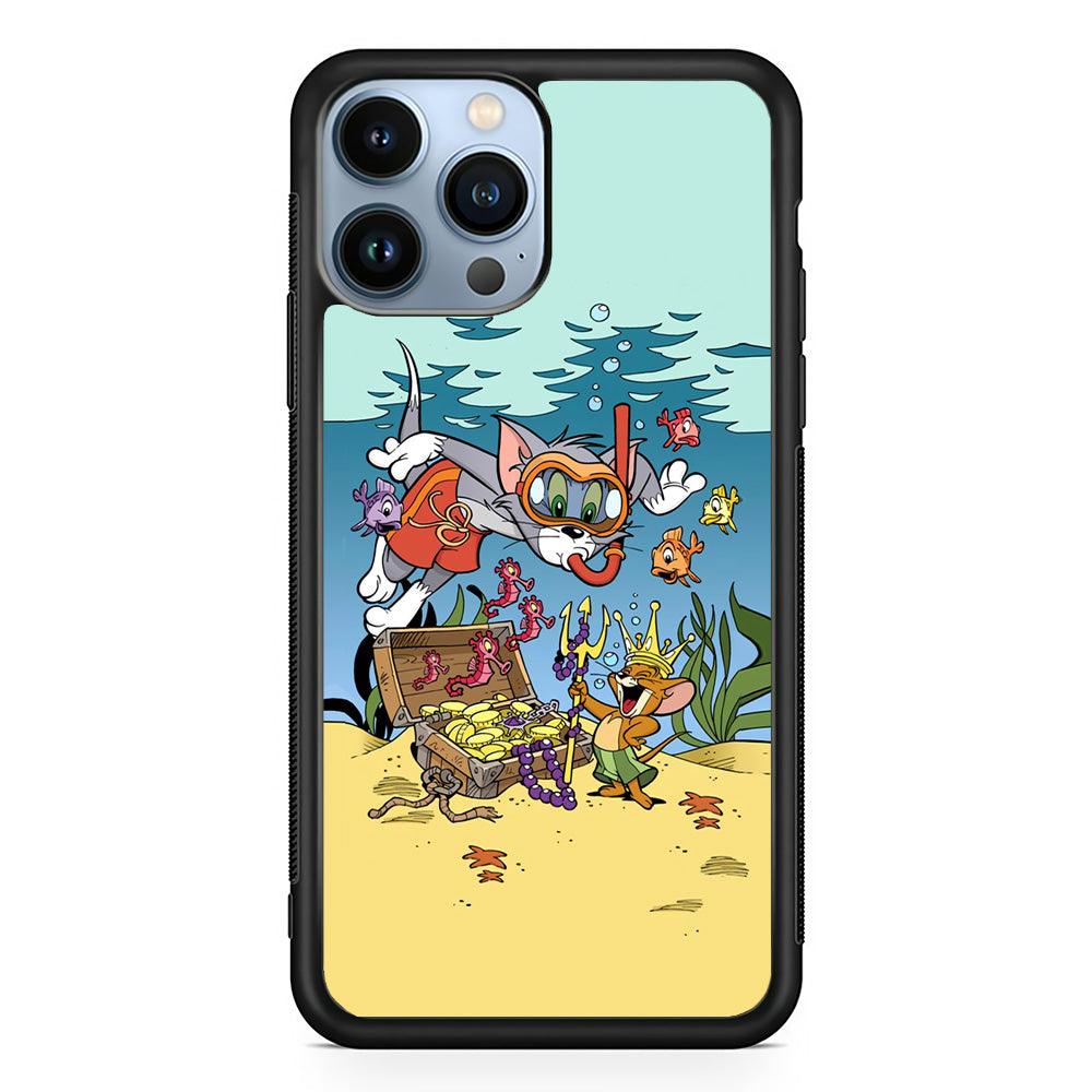 Tom and Jerry The King of The Sea iPhone 14 Pro Max Case-Rubber Black (2D Case)-Oxvistore