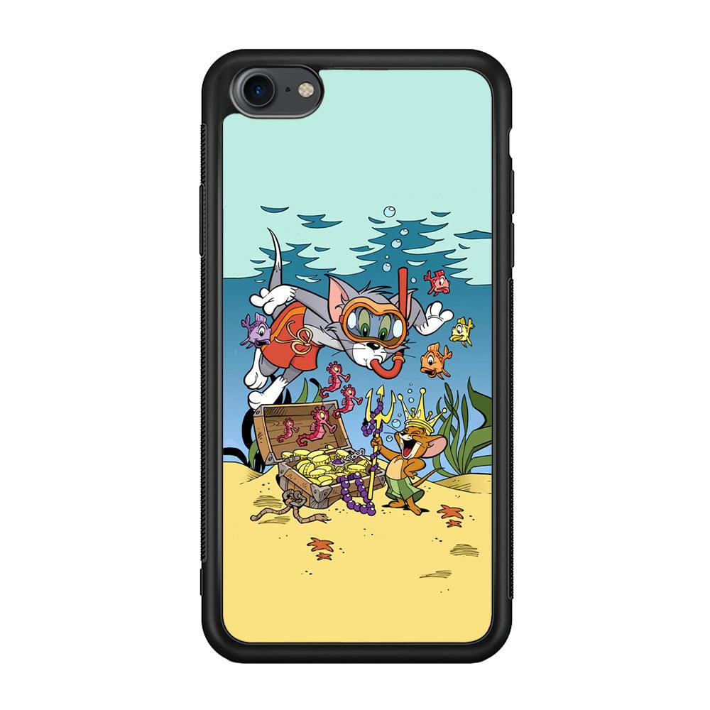 Tom and Jerry The King of The Sea iPhone 8 Case-Rubber Black (2D Case)-Oxvistore