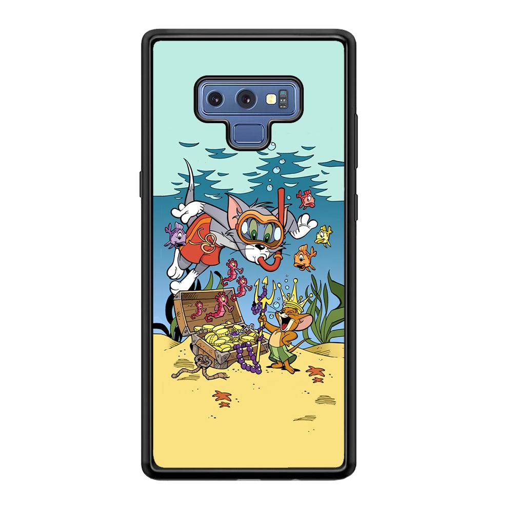Tom and Jerry The King of The Sea Samsung Galaxy Note 9 Case-Rubber Black (2D Case)-Oxvistore
