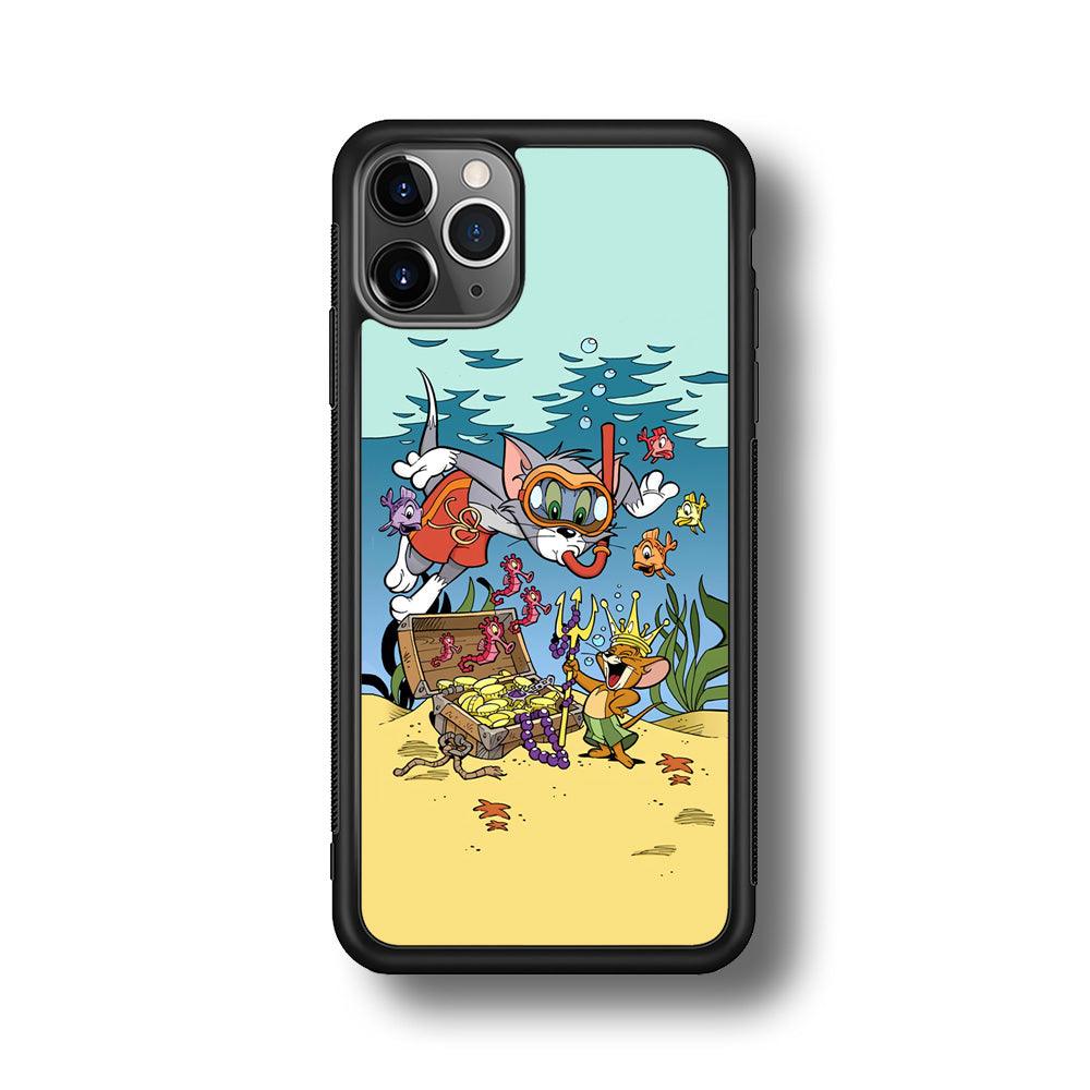 Tom and Jerry The King of The Sea iPhone 11 Pro Max Case-Rubber Black (2D Case)-Oxvistore