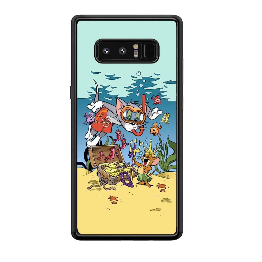 Tom and Jerry The King of The Sea Samsung Galaxy Note 8 Case-Rubber Black (2D Case)-Oxvistore