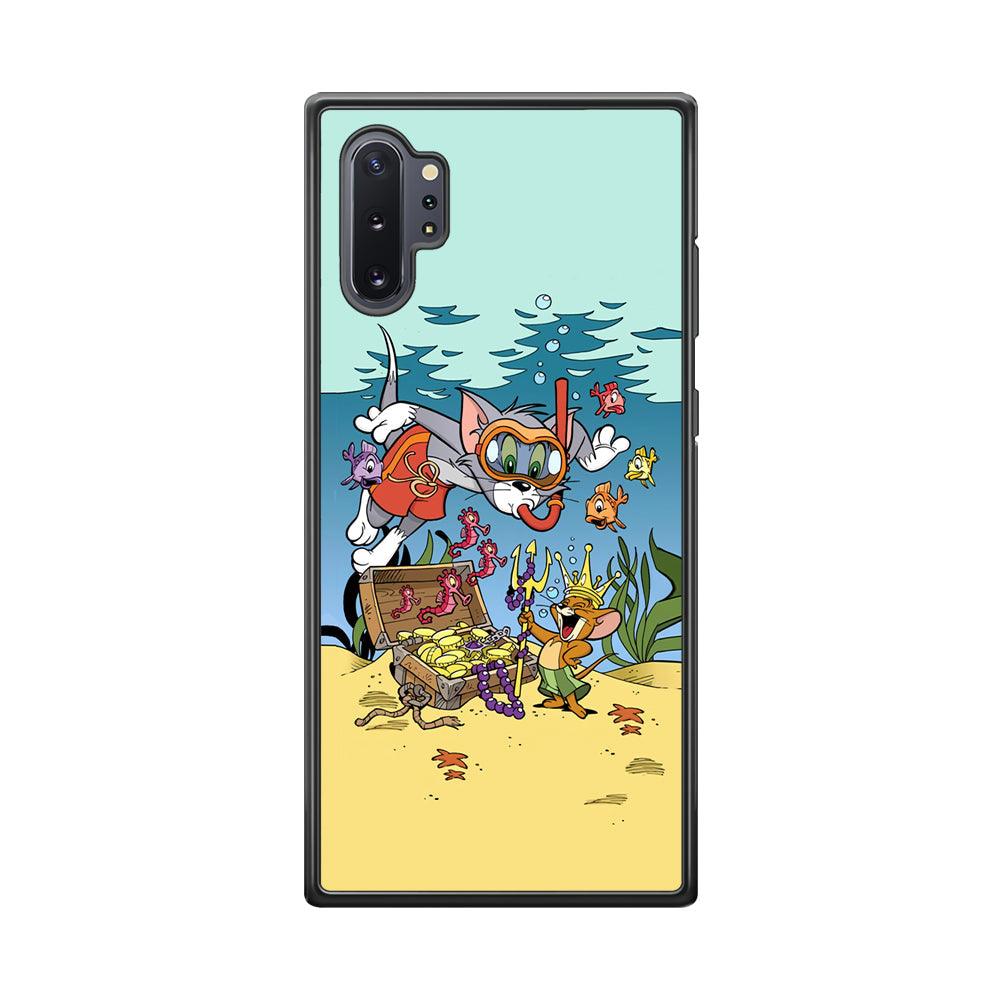 Tom and Jerry The King of The Sea Samsung Galaxy Note 10 Plus Case-Rubber Black (2D Case)-Oxvistore