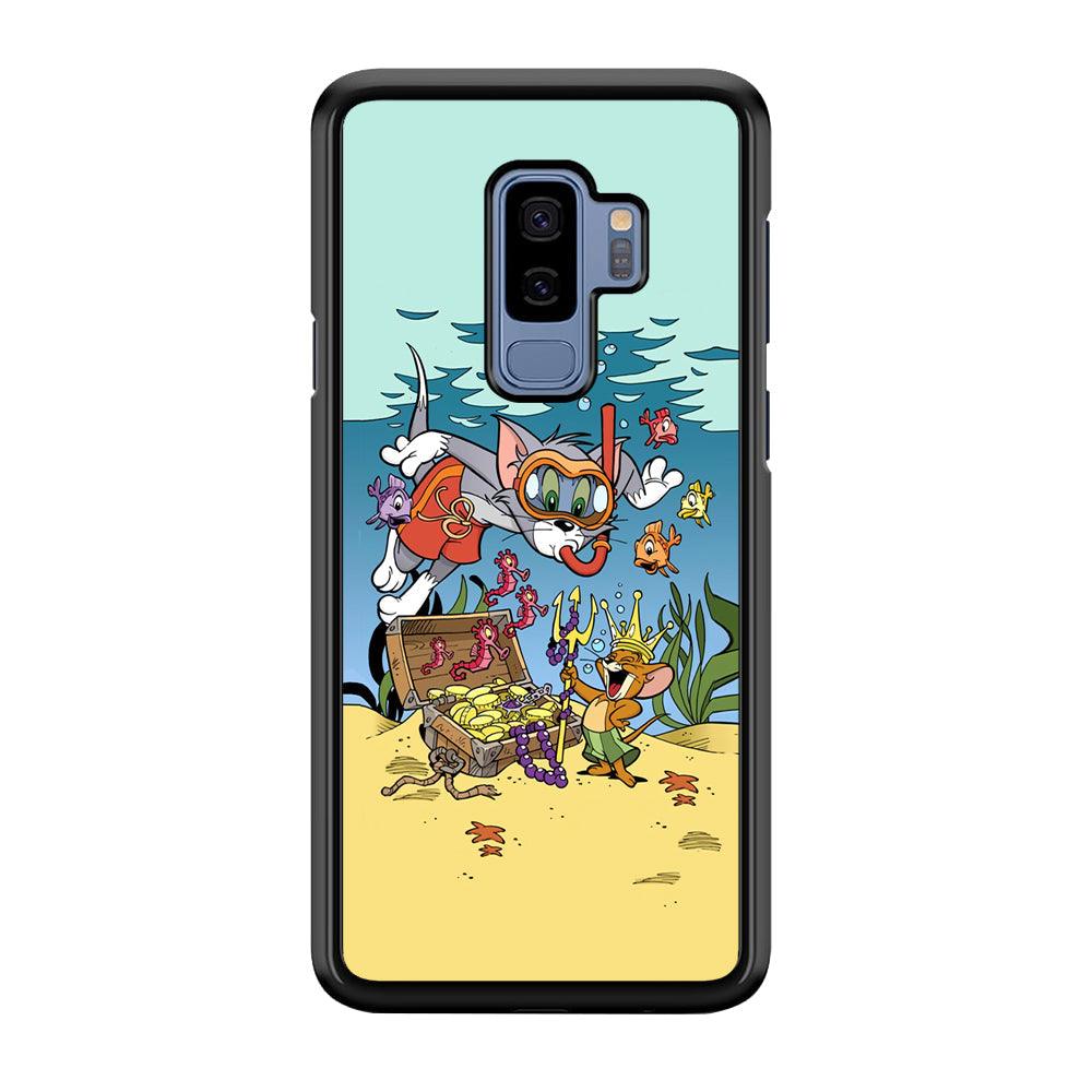 Tom and Jerry The King of The Sea Samsung Galaxy S9 Plus Case-Rubber Black (2D Case)-Oxvistore