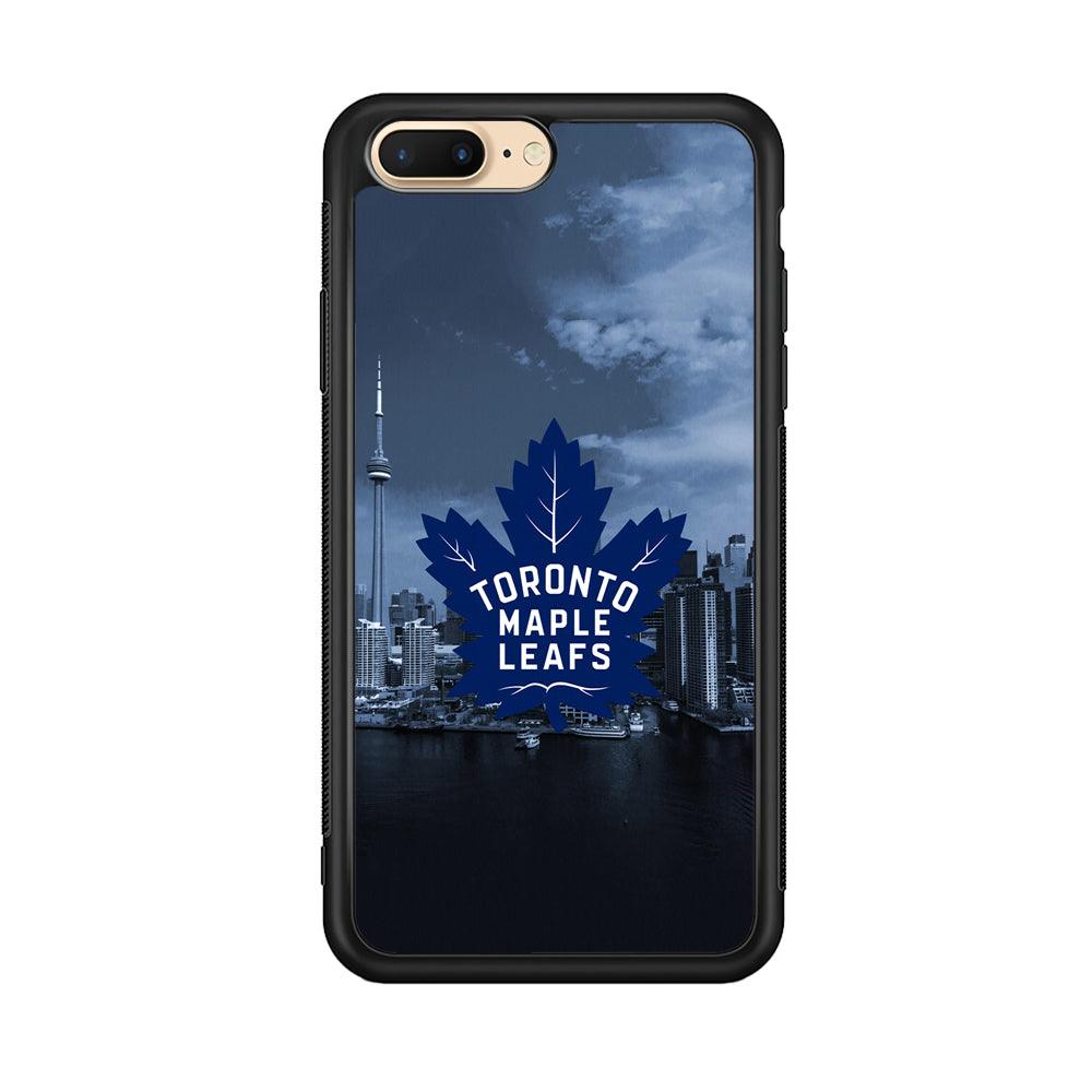 Toronto Maple Leafs Bluish Town iPhone 8 Plus Case-Rubber Black (2D Case)-Oxvistore