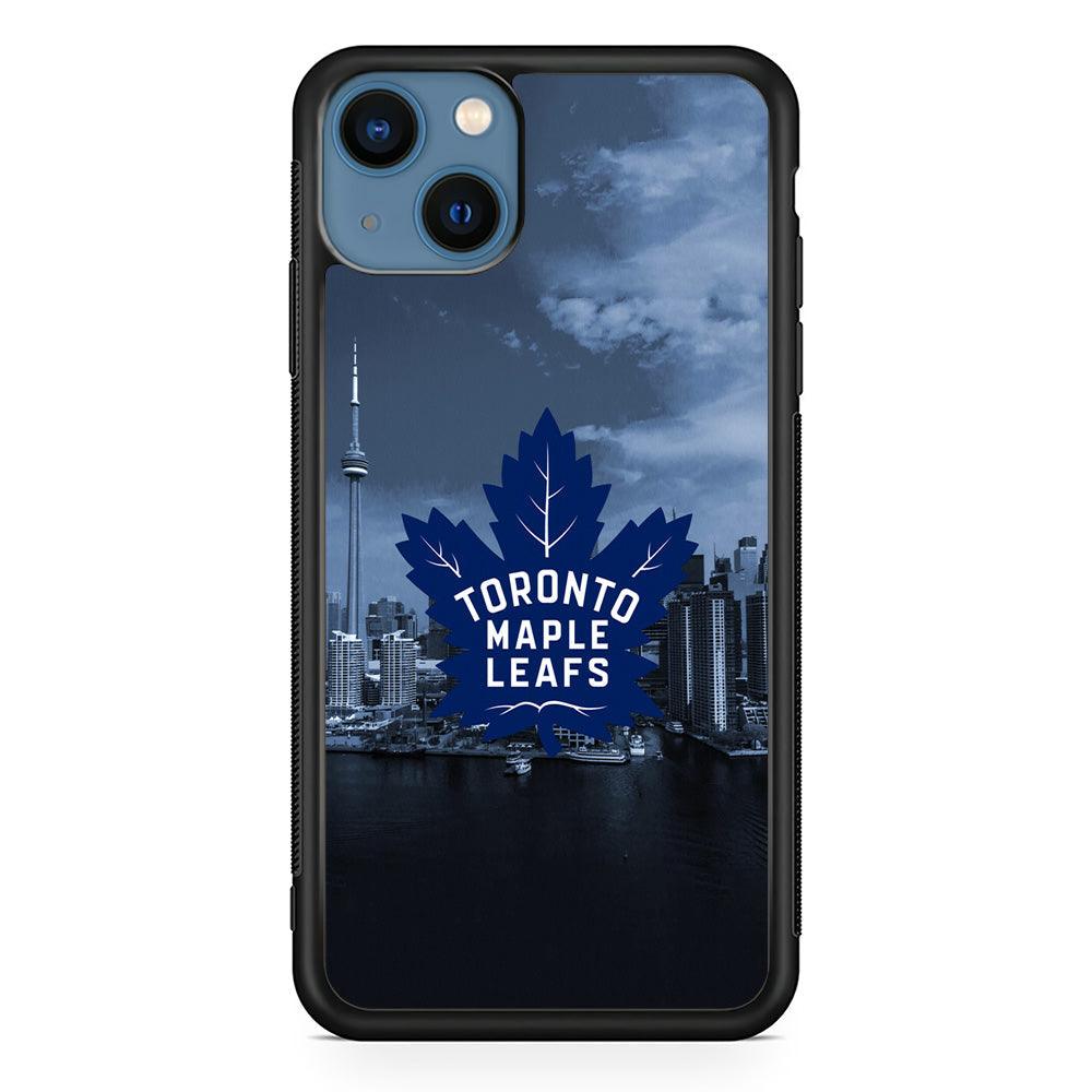 Toronto Maple Leafs Bluish Town iPhone 14 Case-Rubber Black (2D Case)-Oxvistore