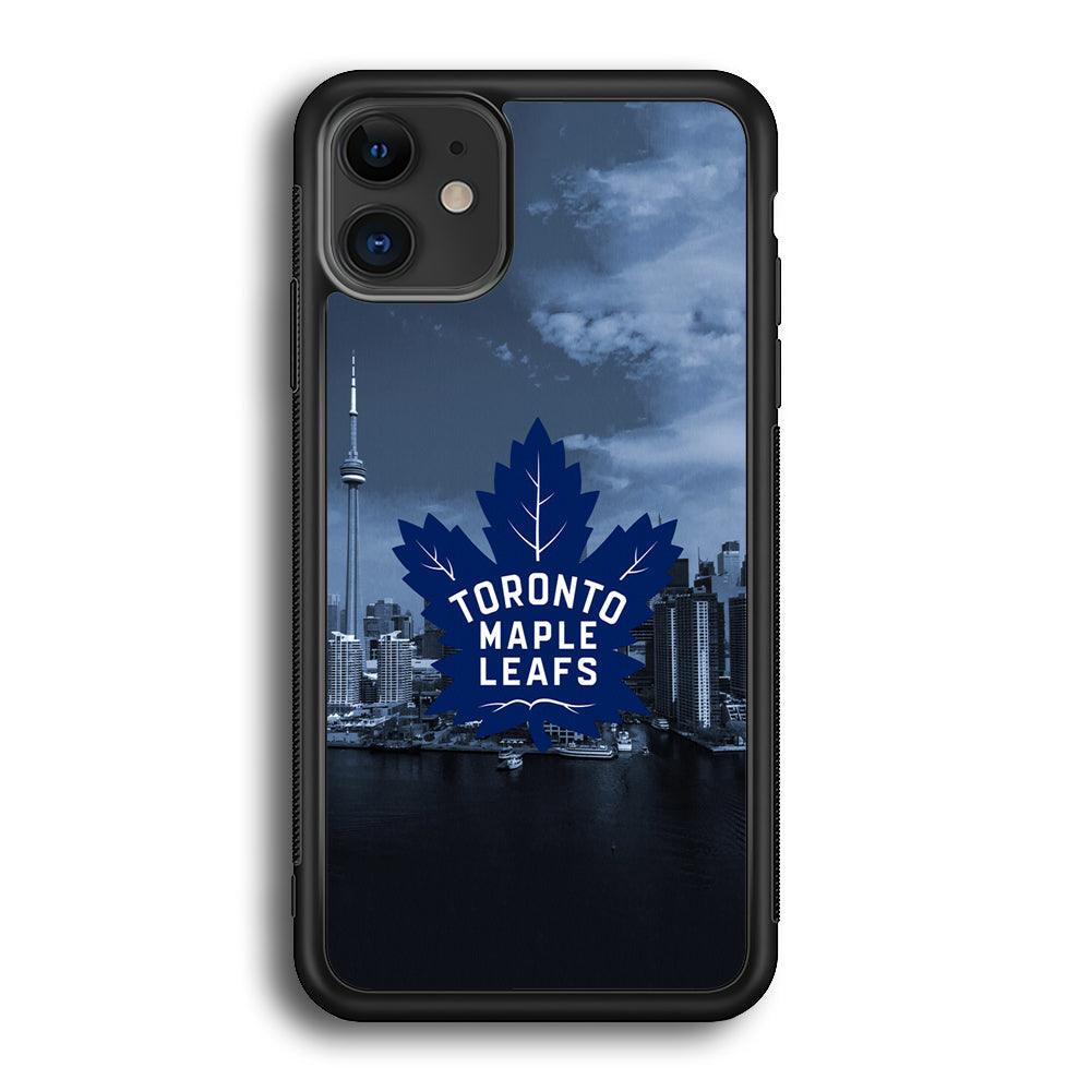 Toronto Maple Leafs Bluish Town iPhone 12 Case-Rubber Black (2D Case)-Oxvistore