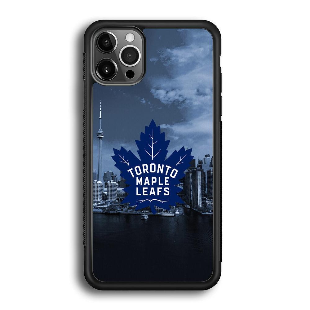 Toronto Maple Leafs Bluish Town iPhone 12 Pro Max Case-Rubber Black (2D Case)-Oxvistore