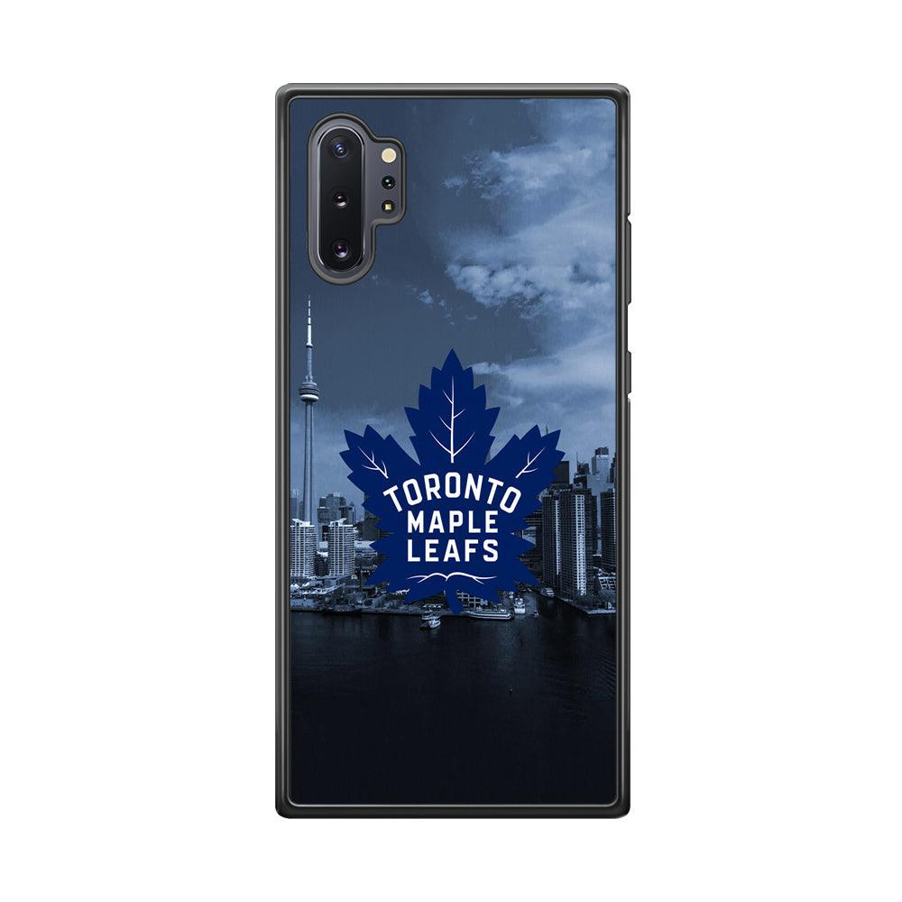 Toronto Maple Leafs Bluish Town Samsung Galaxy Note 10 Plus Case-Rubber Black (2D Case)-Oxvistore