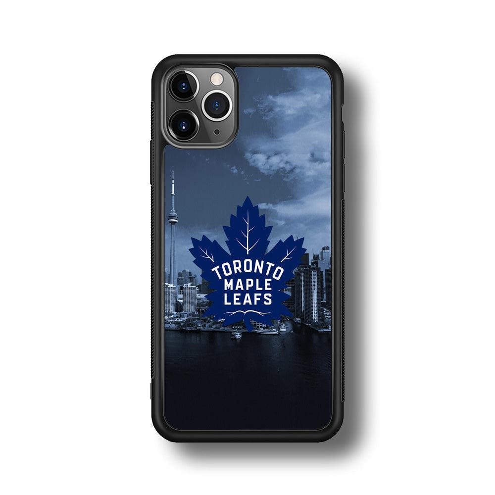 Toronto Maple Leafs Bluish Town iPhone 11 Pro Max Case-Rubber Black (2D Case)-Oxvistore