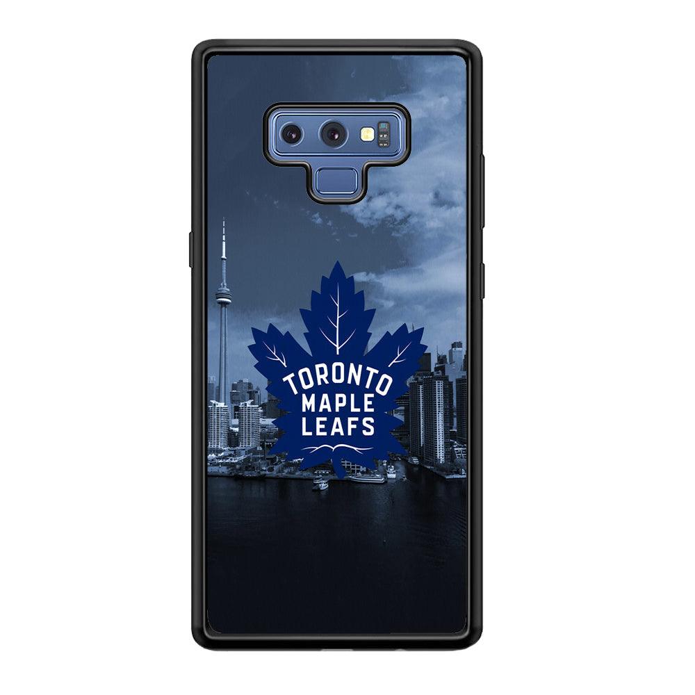 Toronto Maple Leafs Bluish Town Samsung Galaxy Note 9 Case-Rubber Black (2D Case)-Oxvistore