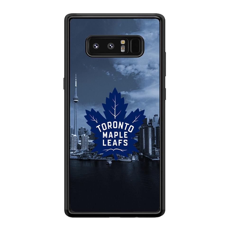 Toronto Maple Leafs Bluish Town Samsung Galaxy Note 8 Case-Rubber Black (2D Case)-Oxvistore