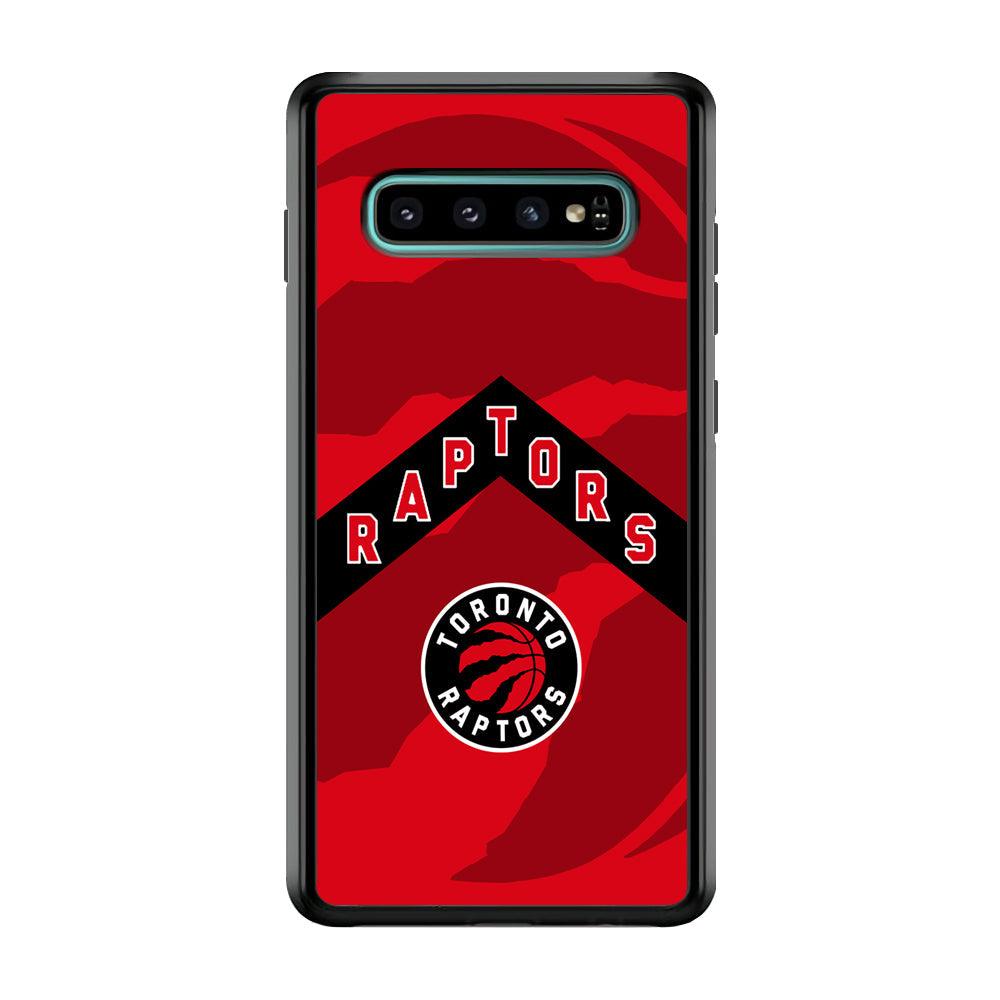 Toronto Raptors Black Triangle Samsung Galaxy S10 Case-Rubber Black (2D Case)-Oxvistore