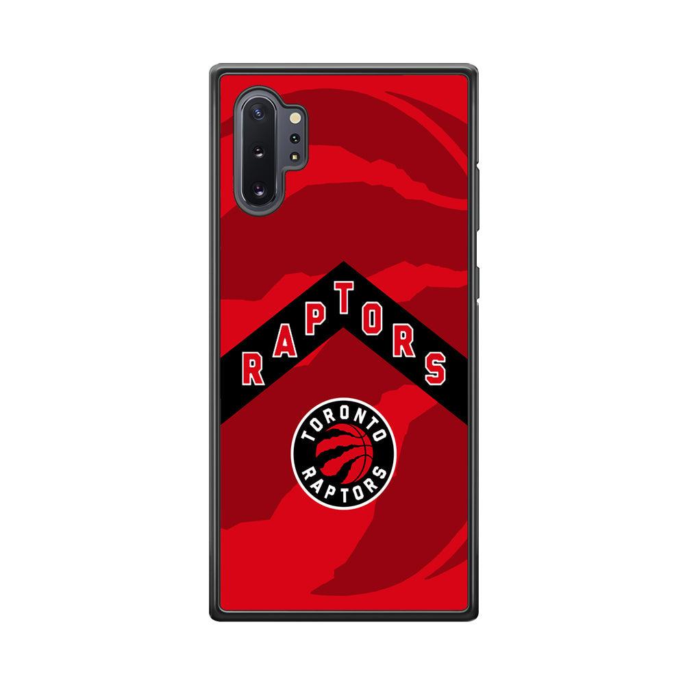 Toronto Raptors Black Triangle Samsung Galaxy Note 10 Plus Case-Rubber Black (2D Case)-Oxvistore