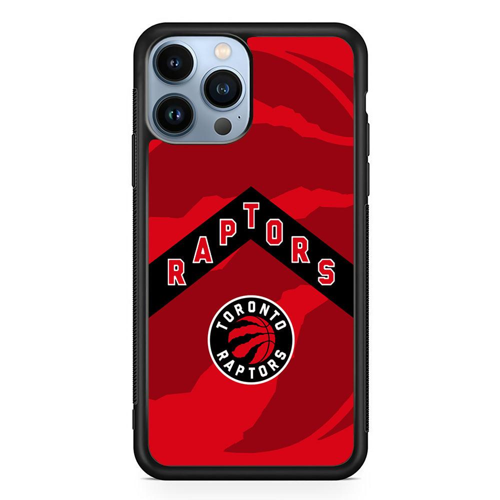 Toronto Raptors Black Triangle iPhone 15 Pro Case-Rubber Black (2D Case)-Oxvistore