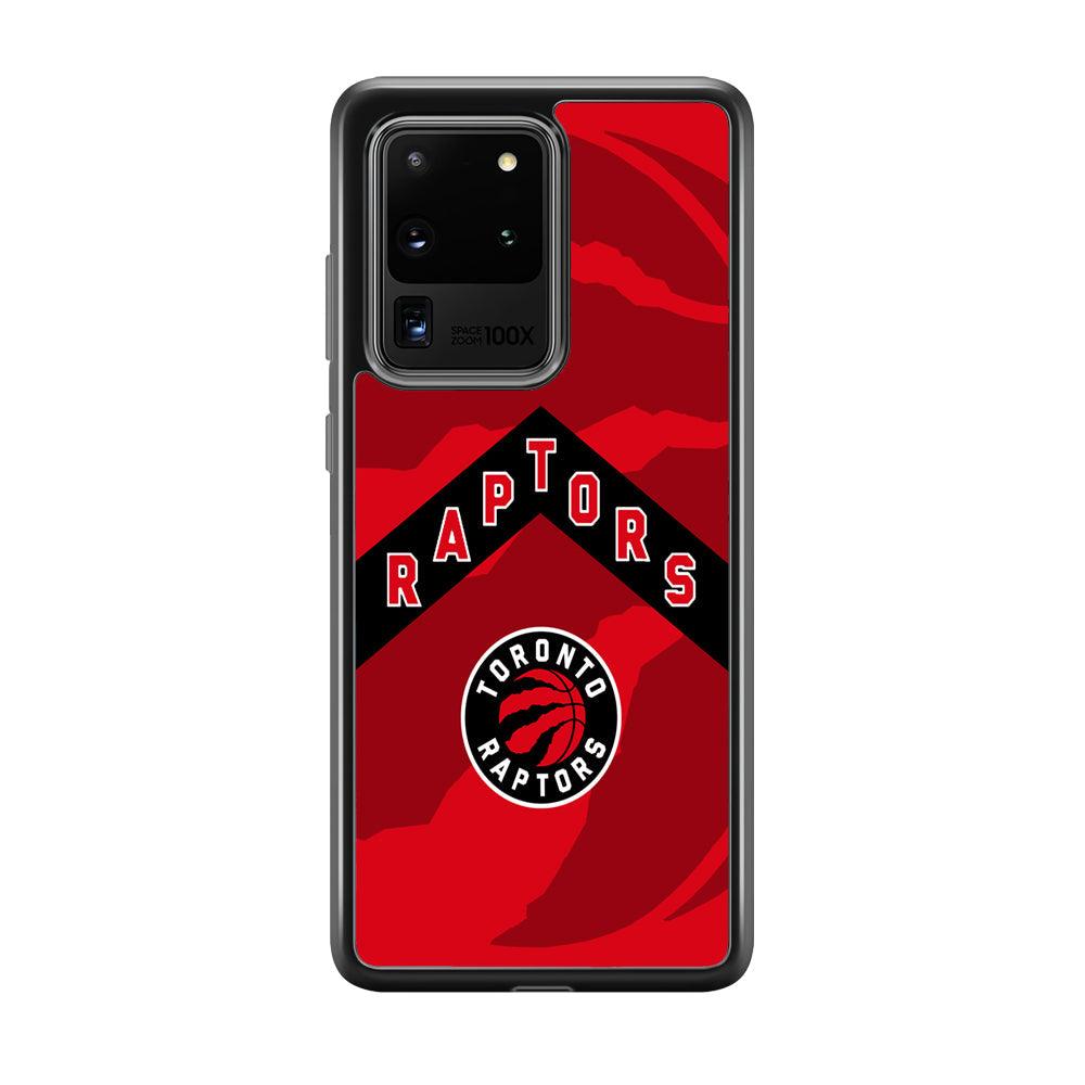Toronto Raptors Black Triangle Samsung Galaxy S20 Ultra Case-Rubber Black (2D Case)-Oxvistore
