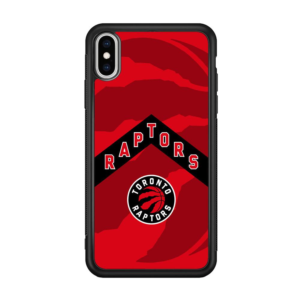 Toronto Raptors Black Triangle iPhone Xs Max Case-Rubber Black (2D Case)-Oxvistore