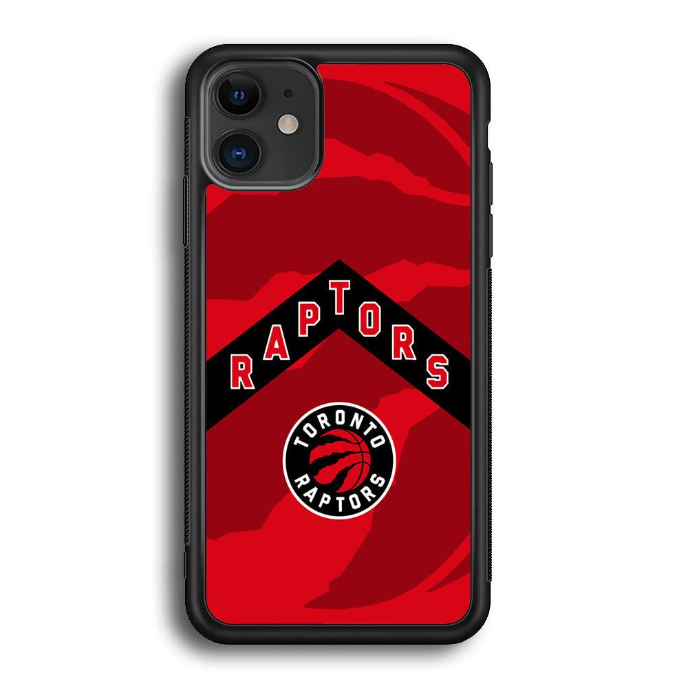 Toronto Raptors Black Triangle iPhone 12 Case-Rubber Black (2D Case)-Oxvistore