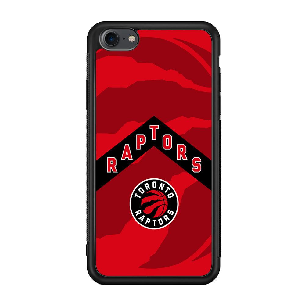 Toronto Raptors Black Triangle iPhone 7 Case-Rubber Black (2D Case)-Oxvistore
