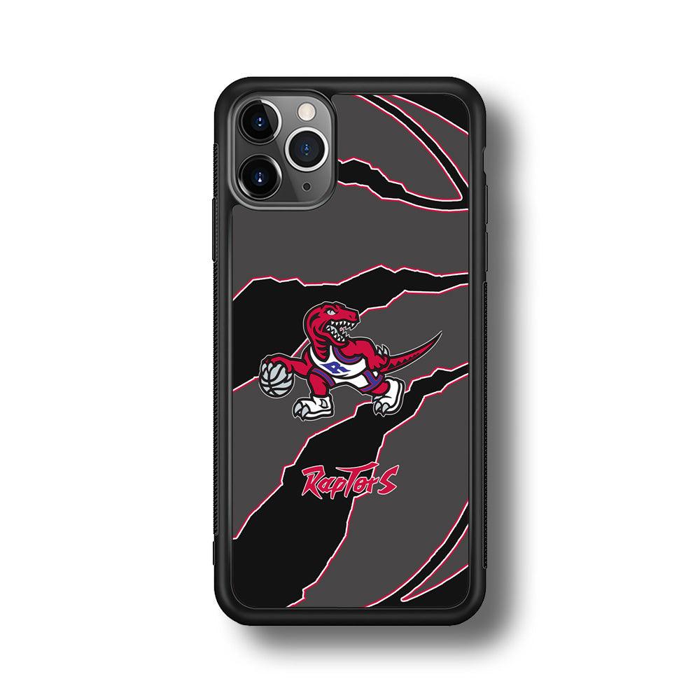 Toronto Raptors Bounce The Ball iPhone 11 Pro Max Case-Rubber Black (2D Case)-Oxvistore