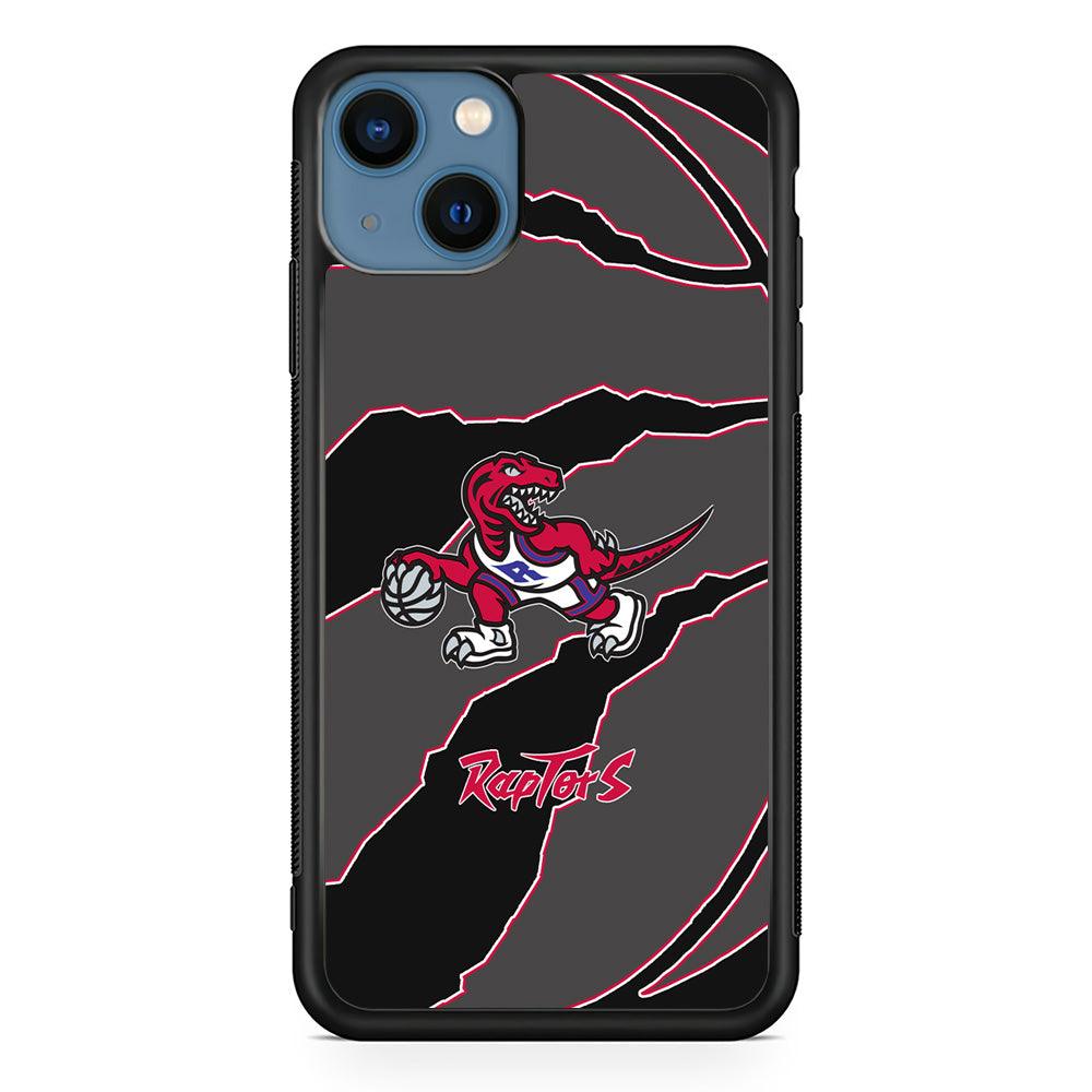Toronto Raptors Bounce The Ball iPhone 15 Case-Rubber Black (2D Case)-Oxvistore