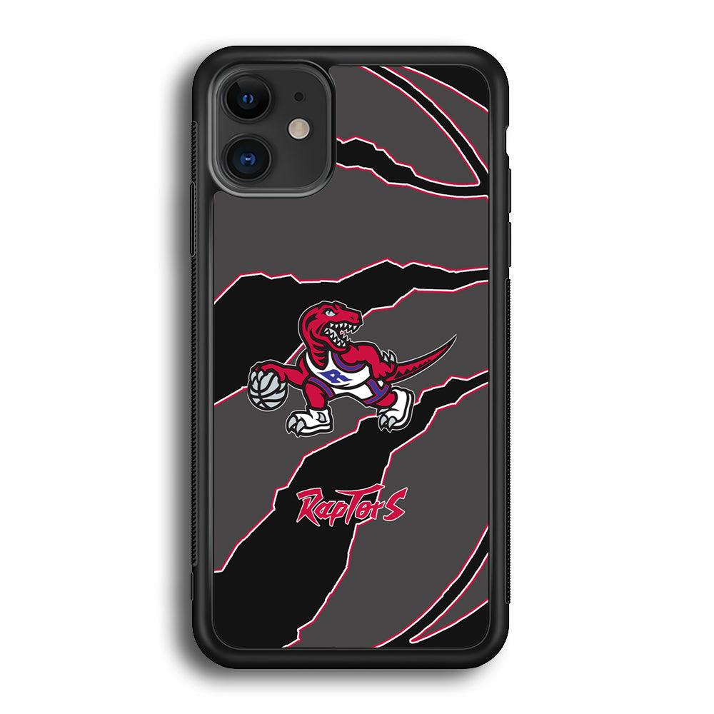Toronto Raptors Bounce The Ball iPhone 12 Case-Rubber Black (2D Case)-Oxvistore
