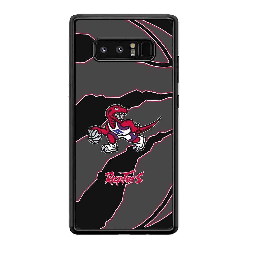 Toronto Raptors Bounce The Ball Samsung Galaxy Note 8 Case-Rubber Black (2D Case)-Oxvistore
