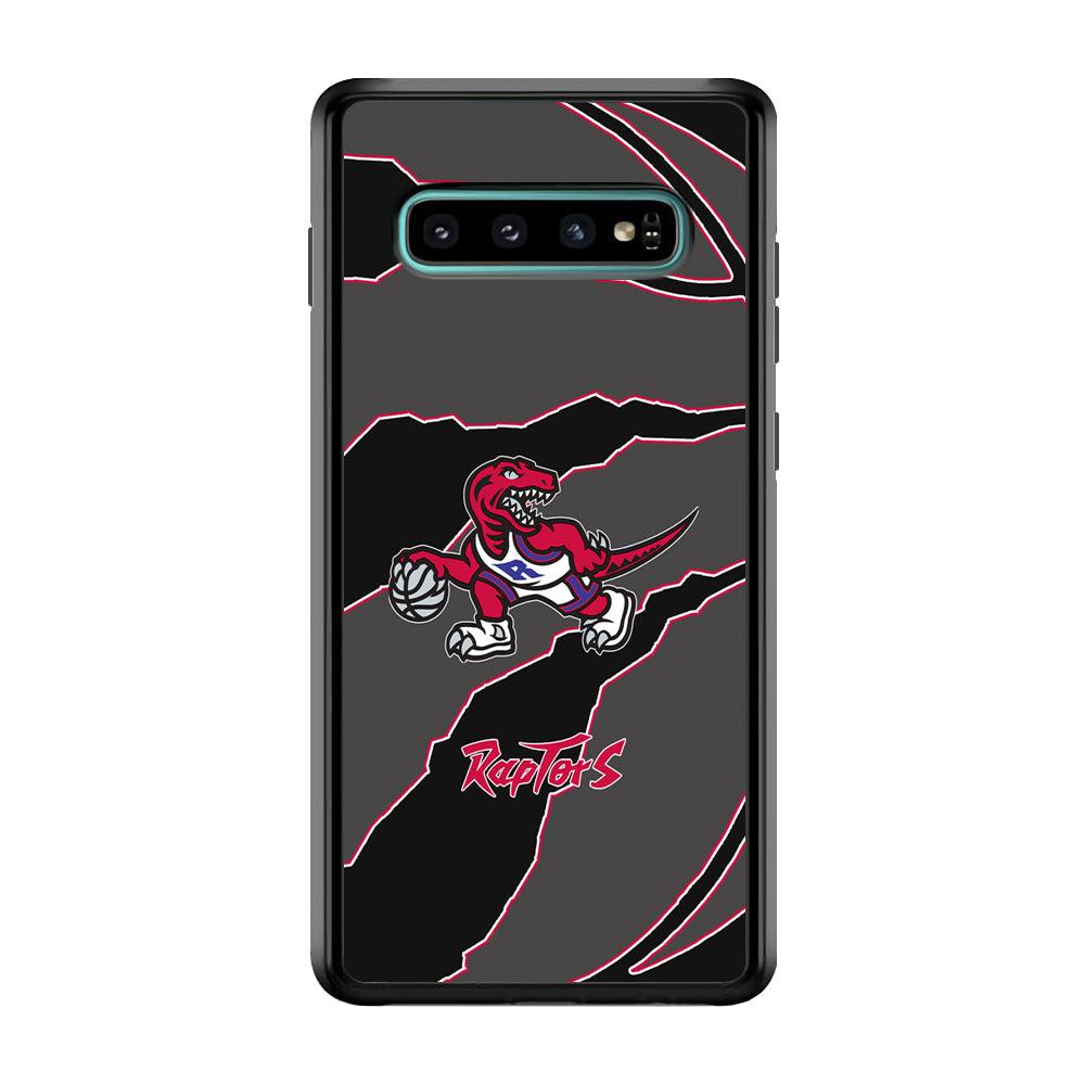 Toronto Raptors Bounce The Ball Samsung Galaxy S10 Plus Case-Rubber Black (2D Case)-Oxvistore