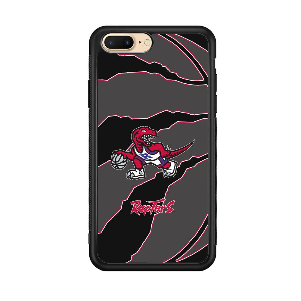 Toronto Raptors Bounce The Ball iPhone 8 Plus Case-Rubber Black (2D Case)-Oxvistore
