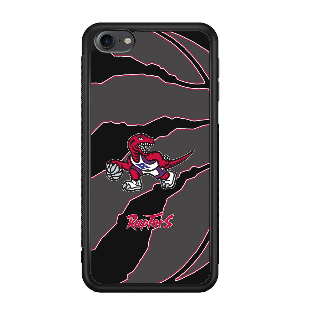 Toronto Raptors Bounce The Ball iPod Touch 6 Case-Rubber Black (2D Case)-Oxvistore