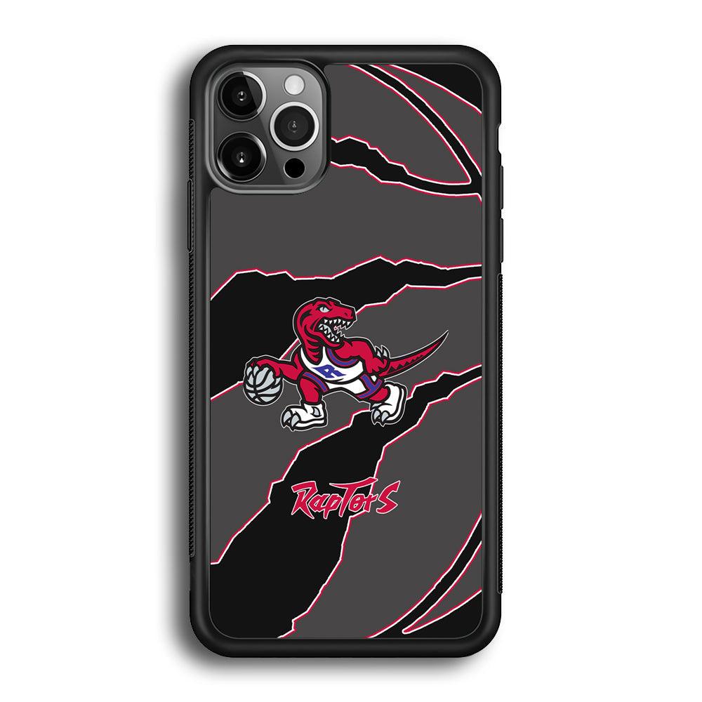 Toronto Raptors Bounce The Ball iPhone 12 Pro Max Case-Rubber Black (2D Case)-Oxvistore
