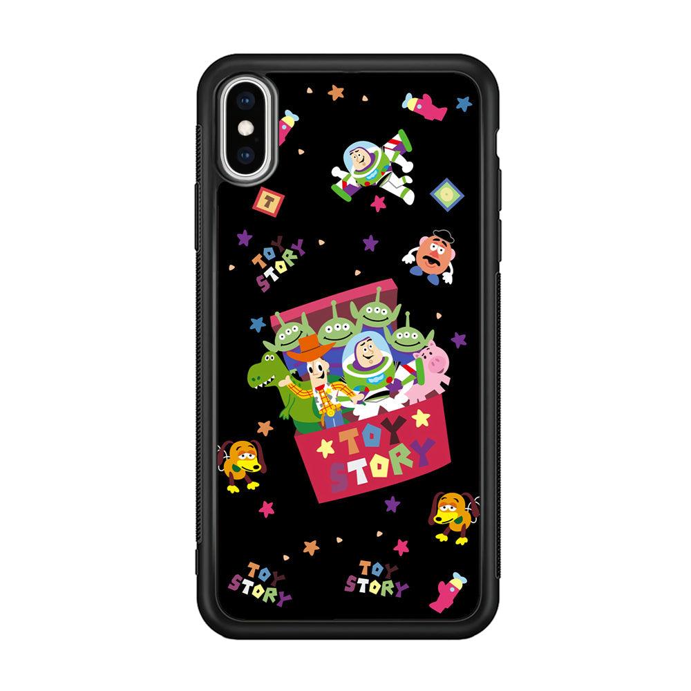 Toy Story Box of Tale iPhone XS Case-Rubber Black (2D Case)-Oxvistore