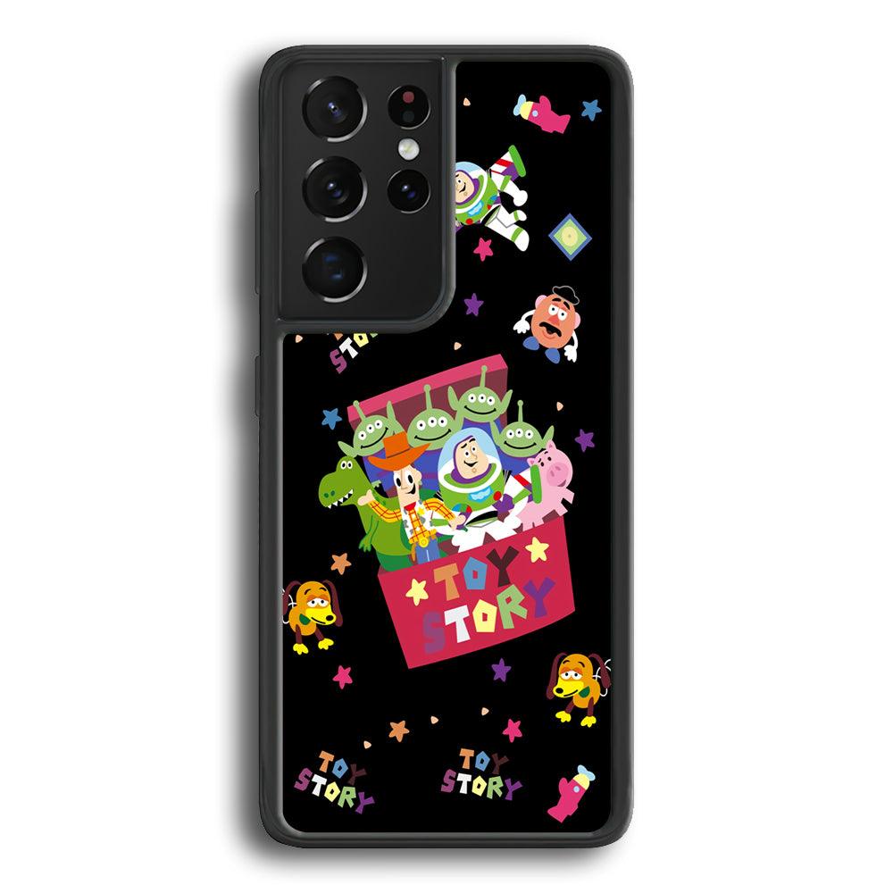 Toy Story Box of Tale Samsung Galaxy S21 Ultra Case-Rubber Black (2D Case)-Oxvistore
