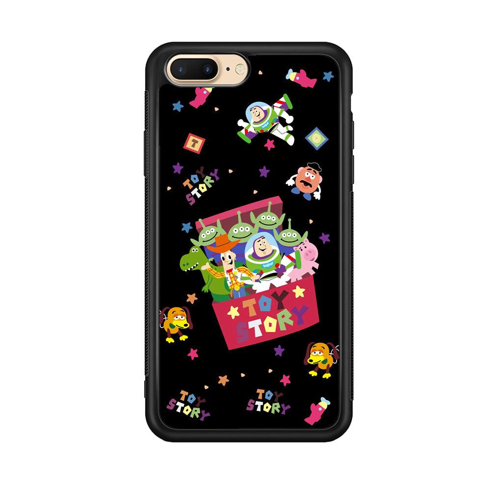 Toy Story Box of Tale iPhone 8 Plus Case-Rubber Black (2D Case)-Oxvistore