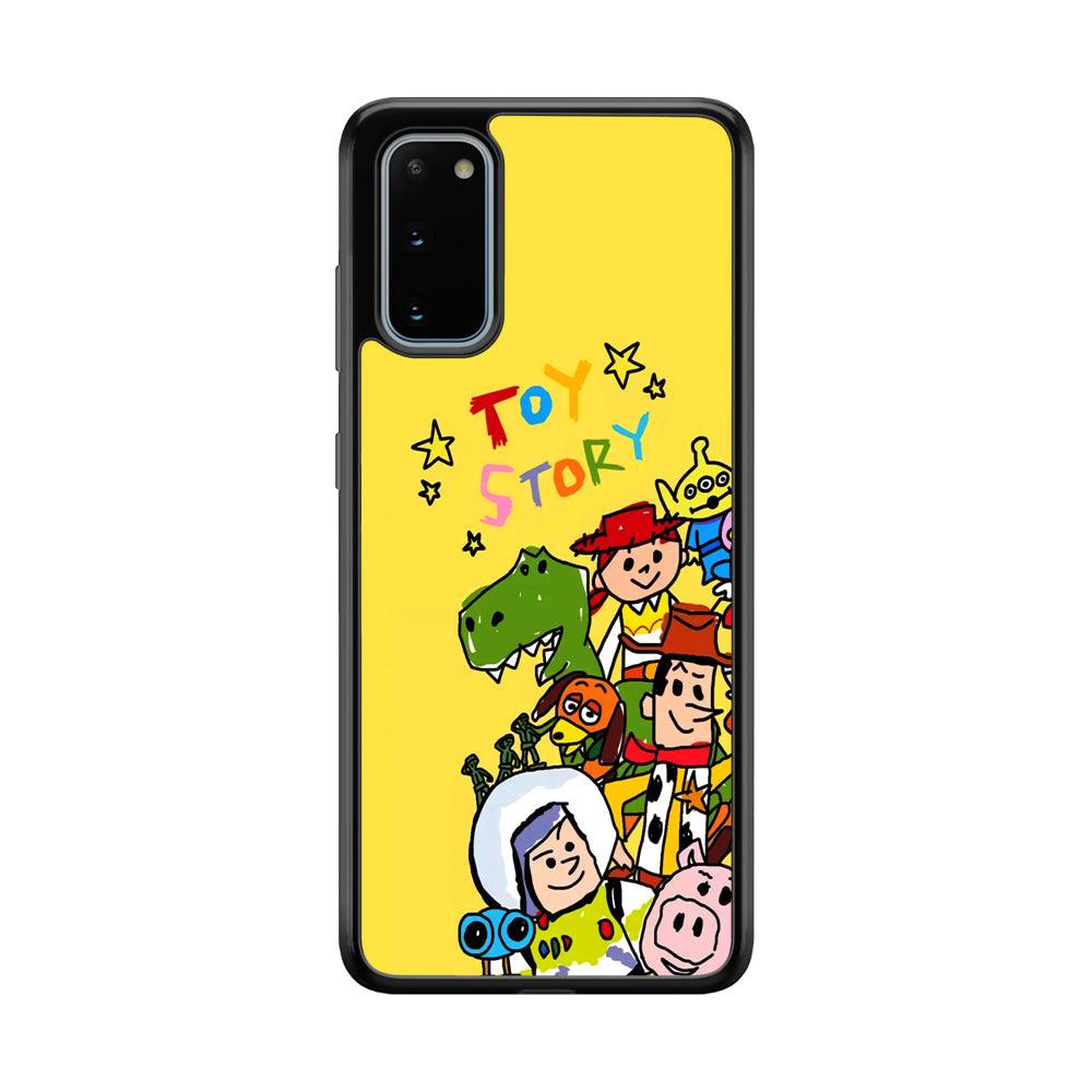 Toy Story Crayon Drawing Samsung Galaxy S20 Case-Rubber Black (2D Case)-Oxvistore